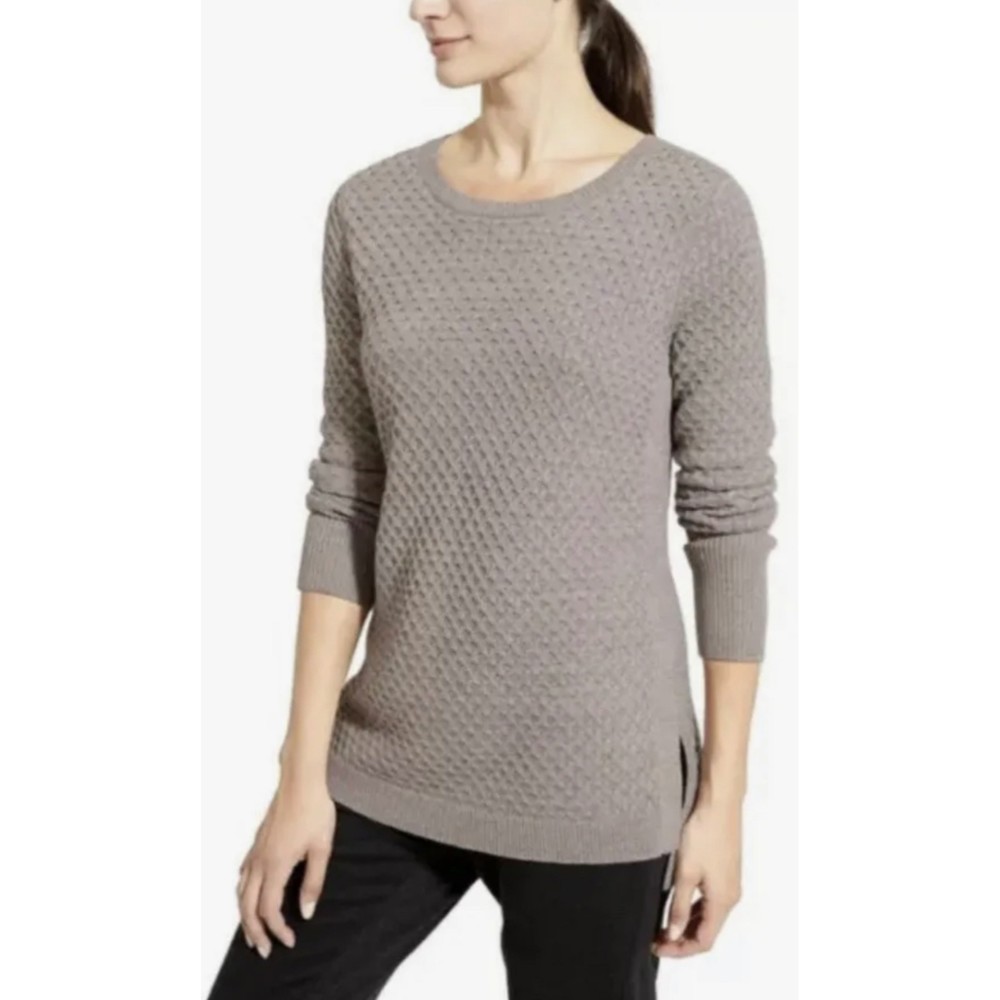 ATHLETA Honeycomb Grey Round Neck Sweater